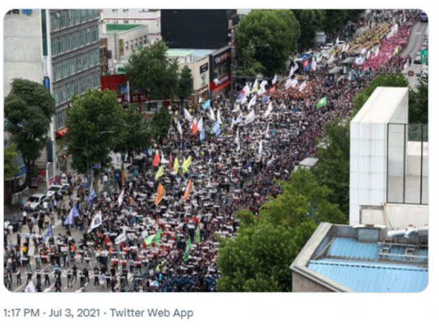 ‘Workplace deaths & dismissals scarier than Covid’: Labor unions hold massive rally in Seoul despite PM’s warning (PHOTOS)