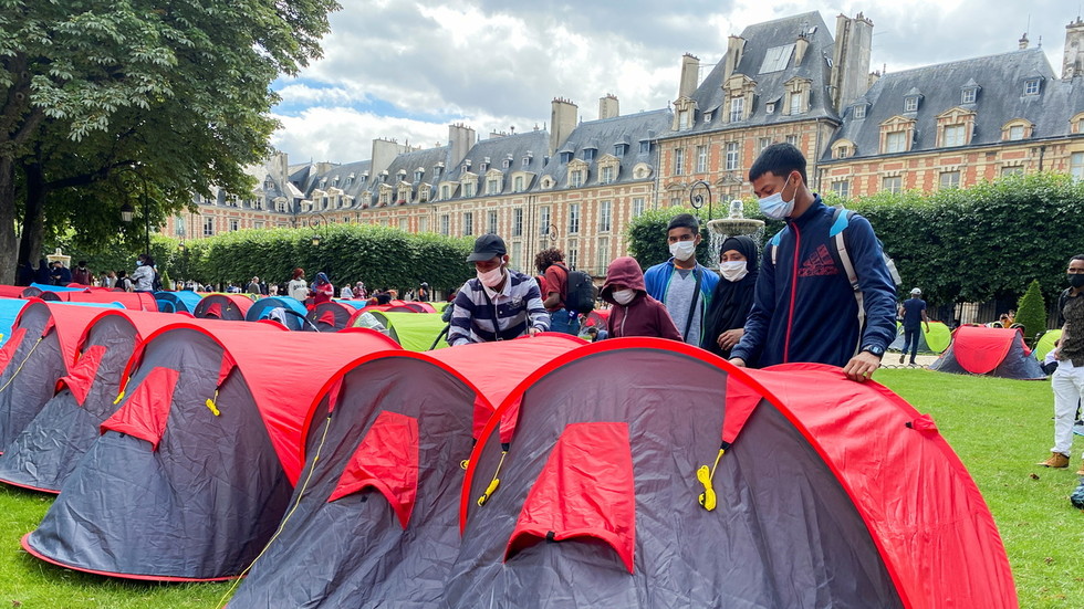 In a protest organized by rights