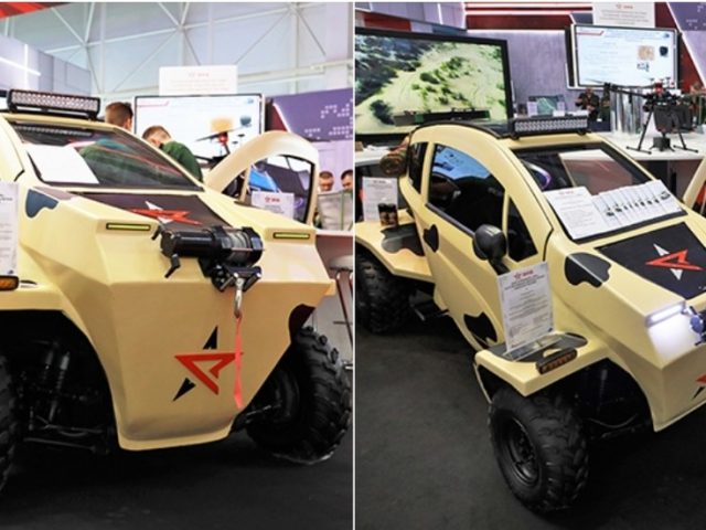 Russian Army unveils electric recon vehicle with solar batteries and drone landing pad (PHOTOS)