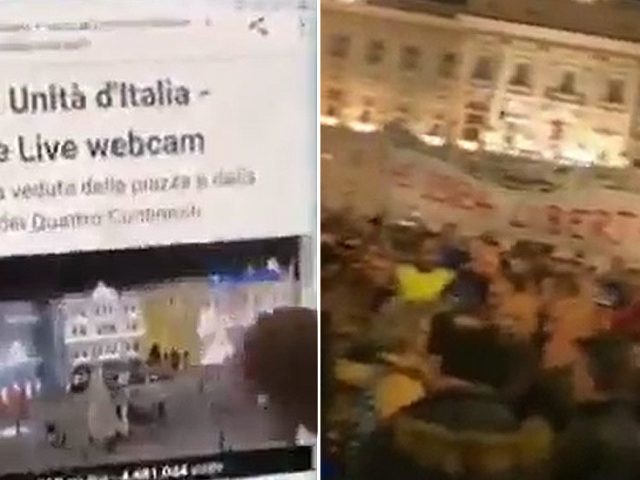 Protesters claim Italian authorities tampered with ‘live webcam’ to show empty square instead of huge anti-vaccine-passport rally