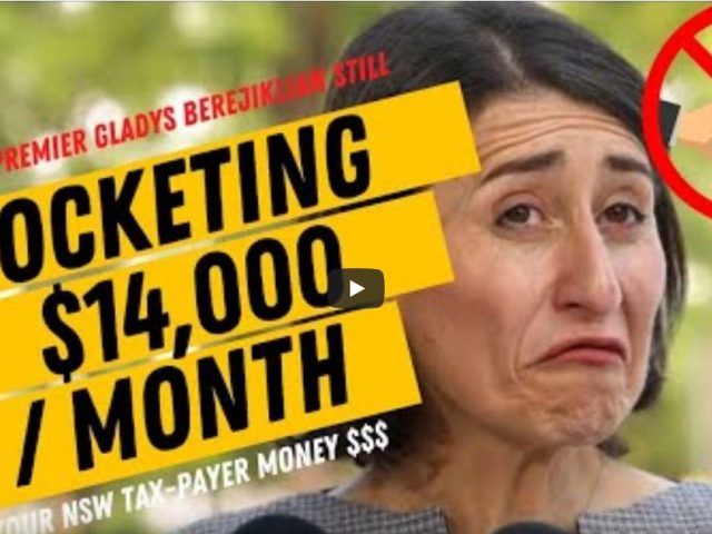 “Gladys Berejiklian only pretended to Resign. She is still getting paid by the tax payer!”