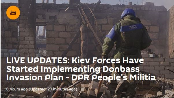 LIVE UPDATES: Kiev Forces Have Started Implementing Donbass Invasion Plan – DPR People’s Militia
