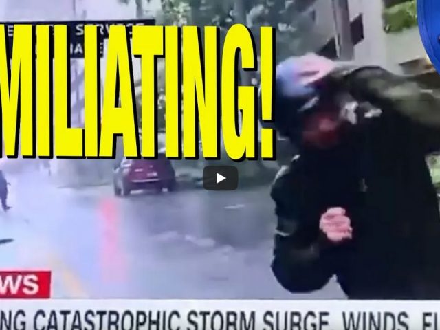 Guy Walks Behind Hurricane Reporter Like It’s Nothing