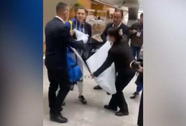 Ukrainian athletes stopped from staging political stunt