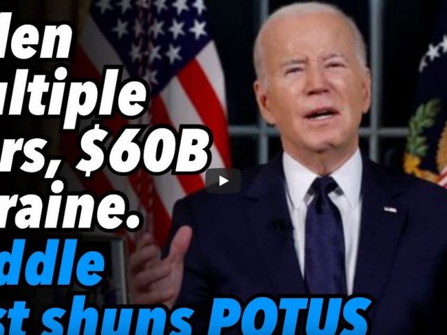 Biden wants multiple wars, $60B to Ukraine. Middle East shuns POTUS. Brazil ceasefire.