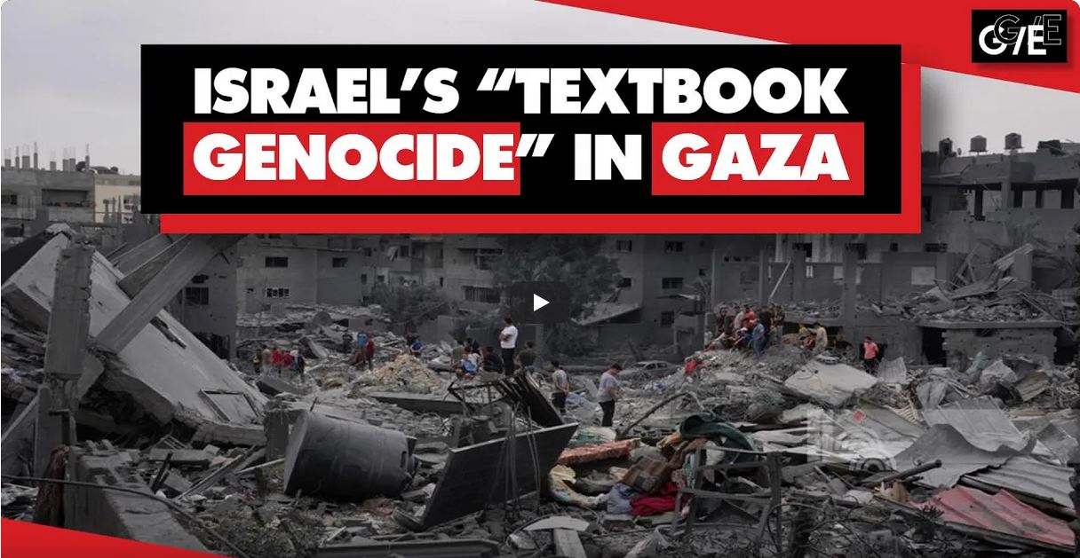 GE textbook genocide in Gaza