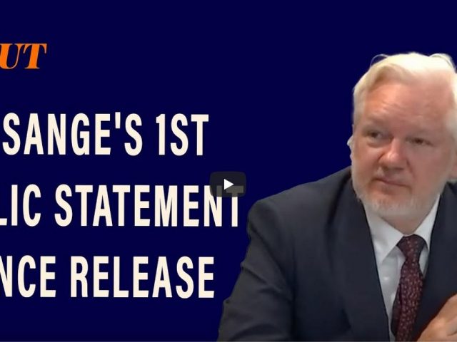 Assange’s 1st public statement after he was released from prison: ‘Pled guilty to journalism’